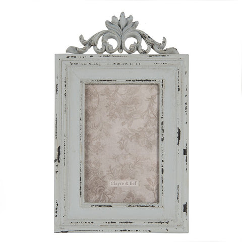CLAYRE E EEF Cornice porta foto con decoro bianco shabby chic 10x15 cm