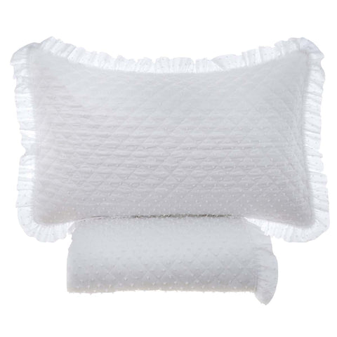Blanc Mariclò Single spring quilt + Shabby pillow cover "Plumetis" 180x260 cm