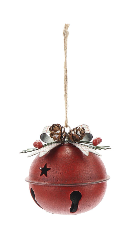 NUVOLE DI STOFFA Decorazione di Natale campanelle jingle con fiocco 8,5x8x8 cm