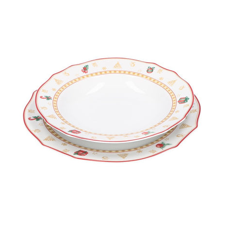 PORCELAINE BLANCHE Set de deux assises de table Christmas Edition Christmas