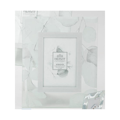 Hervit Cornice in vetro floreale bianco "Botanic" 18x22 cm