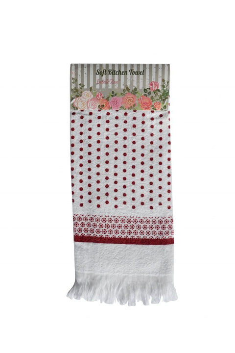 SOFT KITCHEN TOWEL RED POIS ISABELLE ROSE 38 × 65 CM-2018007