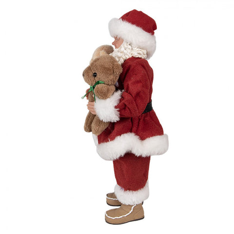 Clayre &amp; Eef Père Noël avec peluche en tissu rouge 16x8xh28cm