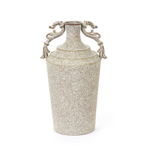 NUVOLE DI STOFFA Bottle Vase with antique effect metal handles Ø13.7xh27.5cm