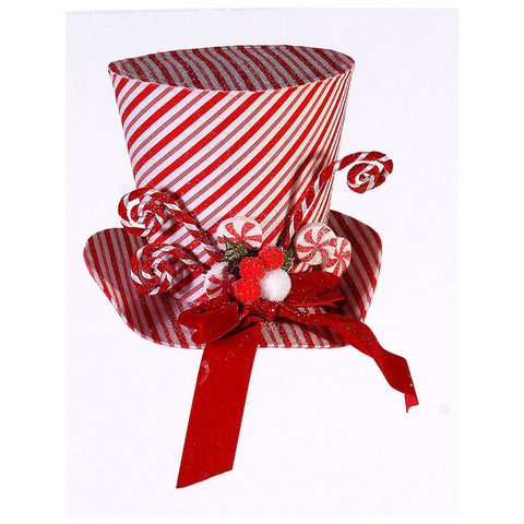 VETUR Christmas hat in fabric with candy canes 26 cm