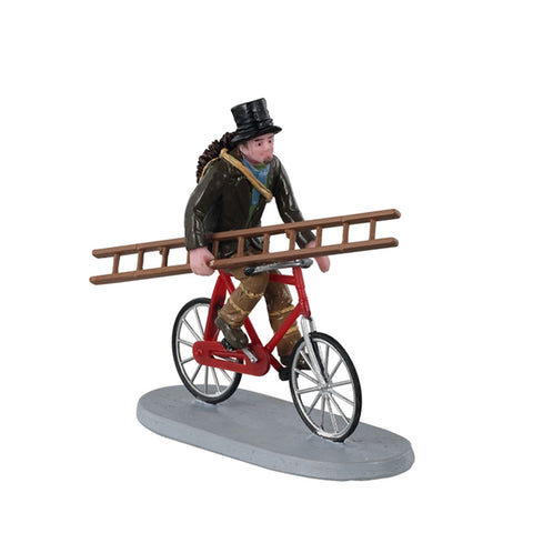 LEMAX Construisez votre village ramoneur avec échelle sur vélo 8,3x3,2x8h cm