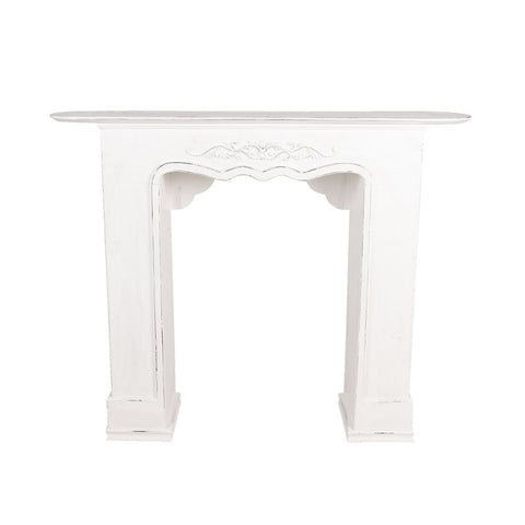 CLAYRE &amp; EEF Cheminée cadre de cheminée rectangulaire en bois blanc 125x28x101 cm