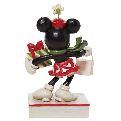 Enesco Statuina natalizia Minnie con regali di natale Disney Traditions