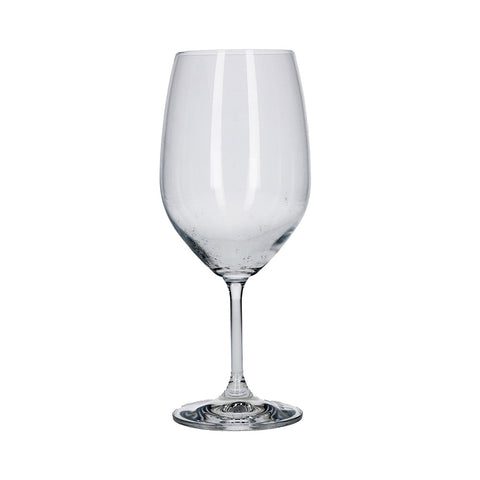 WHITE PORCELAIN Set of 6 NOVELLO ROSSO wine glasses in transparent glass 425 cc h23 cm