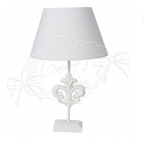 CUDDLES AT HOME Floor lamp LILY Shabby Chic white wood Ø13x9x47 cm