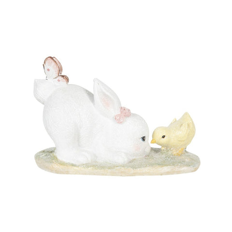 CLAYRE & EEF Coniglietto bianco con pulcino 25x12x16 cm 6PR3141