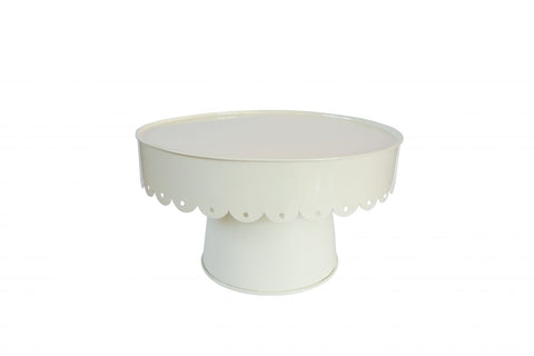 ISABELLE ROSE Beige cake stand with lace edge 30.5 cm KS04