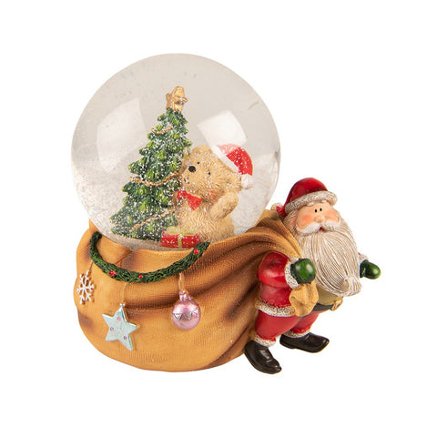 Clayre &amp; Eef Boule à neige avec Père Noël Polyrésine/Verre 14x10x14 cm