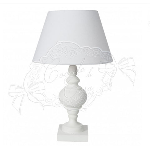 COCCOLE DI CASA Lamp lamp abat jour TECLA Shabby Chic white wood Ø11,5x50cm