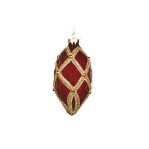 GOODWILL Christmas ball tree decoration rhombus glitter red and gold glass H8 cm