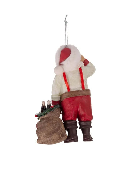 KURTADLER Figurine de Noël Père Noël buvant du Coca-Cola à suspendre 10,2x7x14 cm