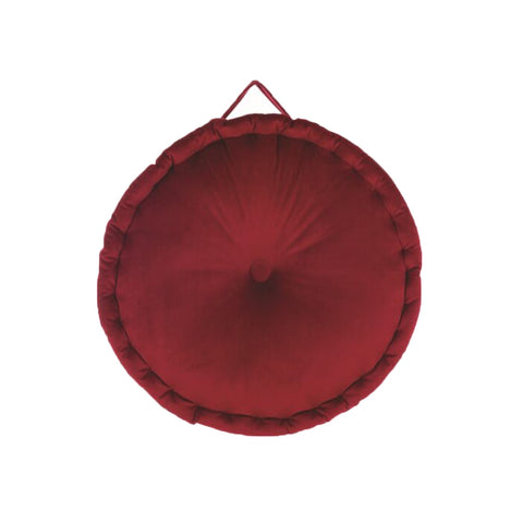 BLANC MARICLO' LE CHIC red velvet round cushion 45x45x8 cm
