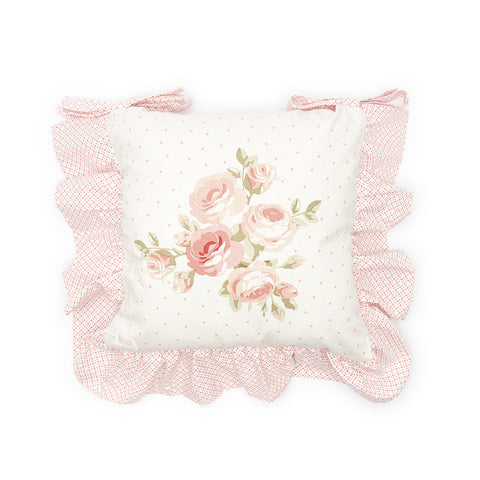 FABRIC CLOUDS Set 2 chair cushions + pink ANNETTE padding with flowers 40x40cm