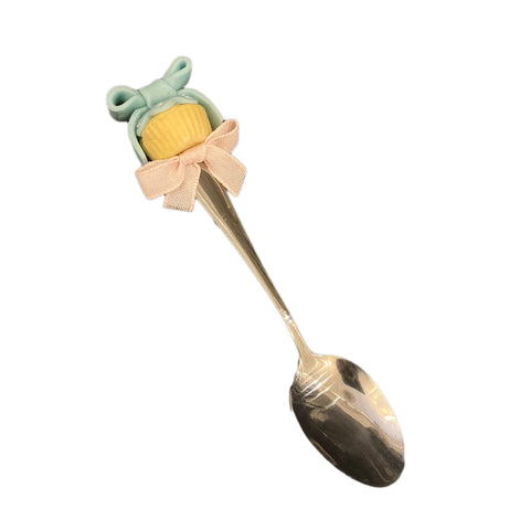 I DOLCI DI NAMI Metal spoon with handcrafted light blue muffin decoration 16cm