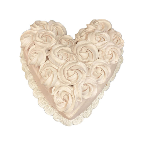 I DOLCI DI NAMI Torta a cuore con panna rosa decorazione artigianale 28x26x8 cm
