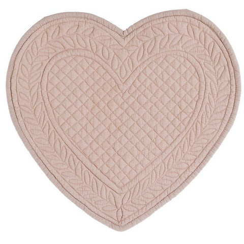 BLANC MARICLO' Powder pink heart placemat set 30x32 cm A2068799CI