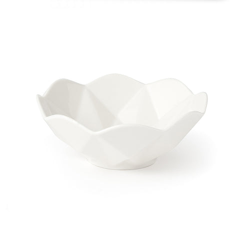 Hervit Decorative white porcelain bowl "Diamond" D12 cm