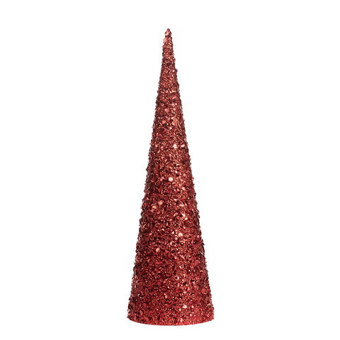 GOODWILL Albero a cono con paillettes rosso glitterato h46 cm