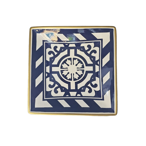 Fade "Eros" blue/white porcelain pocket tray 24x24 cm