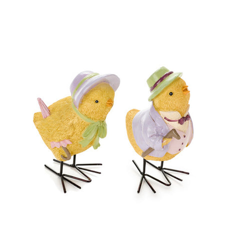Cloth Clouds Easter Chick in resin 7.5x10 cm 2 variants (1pc)
