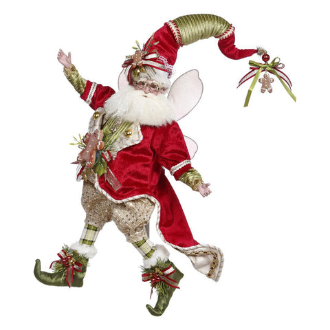 GOODWILL Statuetta elfo Babbo Natale decoro resina e tessuto rosso e verde H41cm