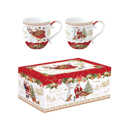 EASY LIFE Set of 2 porcelain mugs with Santa Claus 370 ml CHME1231