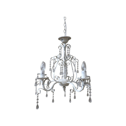 CHIC ANTIQUE 5-arm chandelier with white metal crystals H49 cm Ø61 cm