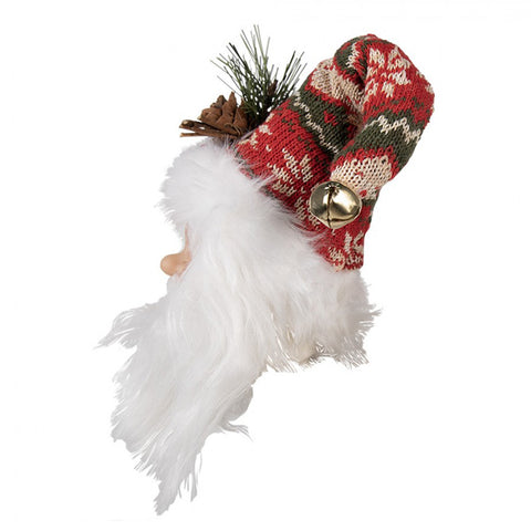 Clayre &amp; Eef Pendentif/Pendentif pour arbre du Père Noël avec chapeau 10x9x28 cm