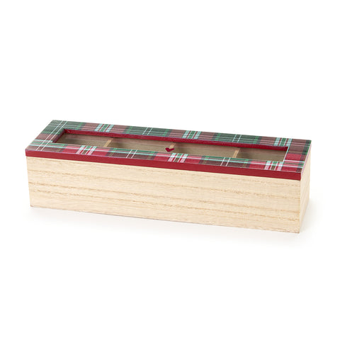 Cloth Clouds Tartan wooden Christmas tea box