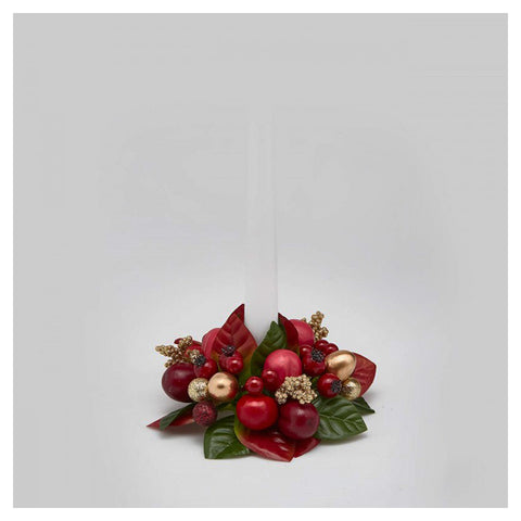 EDG Candlestick Christmas decoration crown with multicolored berries Ø10 cm