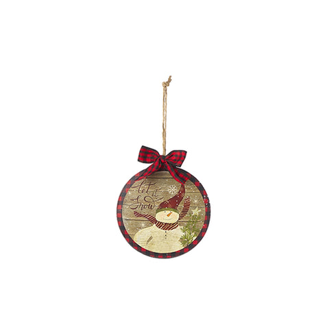 NUVOLE DI STOFFA Medaglione da appendere decoro natalizio metallo rosso Ø15 cm
