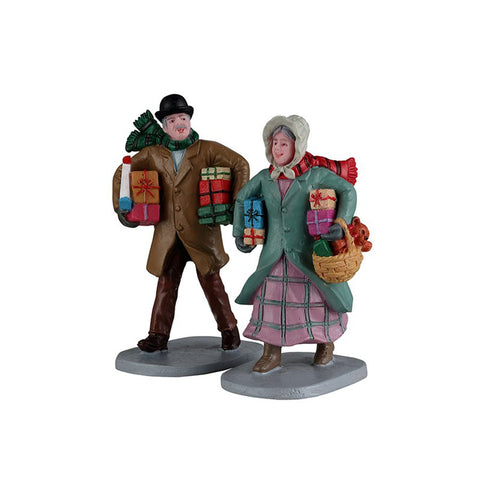 LEMAX Set of 2 characters gifts for grandchildren "Gifts For The Grandchildren" for your Christmas village