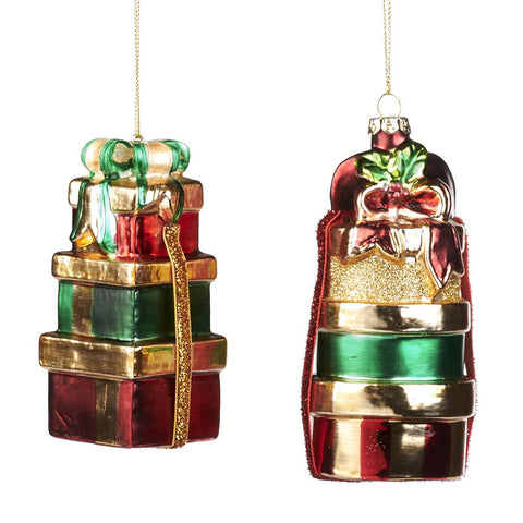 GOODWILL Decoro natalizio per albero Scatole regalo in vetro 2 varianti (1pz)