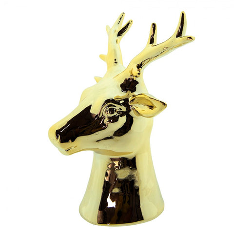 Figurine Clayre &amp; Eef Christmas Deer en porcelaine dorée brillante 3 variantes (1pc)
