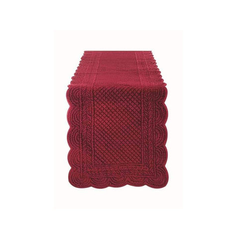 BLANC MARICLO' CARMEN bordeaux velvet stripe table runner 40x140 cm