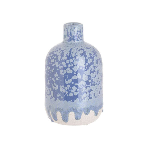 INART Vaso decorativo ceramica bianco blu Ø11 H18 cm 3-70-663-0281