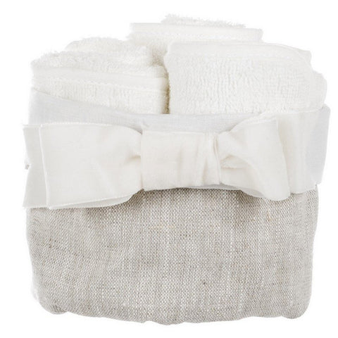BLANC MARICLO LINEN BOW towel washbasin in cotton 3 colors A2657199PA