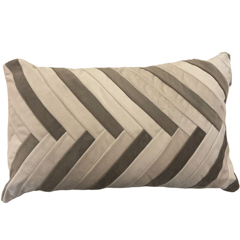L'ATELIER 17 Pleated velvet cushions with contrasting lines 35x48 various colors