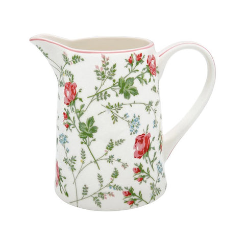 GREENGATE COSTANCE jug in white porcelain with flowers 1 L STWJUG1LCOS0104