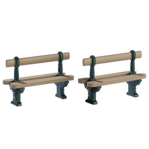 LEMAX Set of 2 "Double Seated Bench" plastic benches