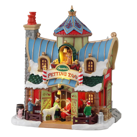 LEMAX Santa Claus Zoo for Christmas Village with Multicolor Polyresin Lights