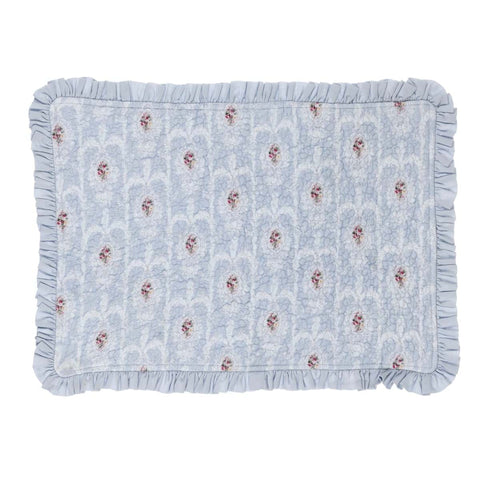 BLANC MARICLO' Set 2 light blue placemats with pink flowers 33x48 cm