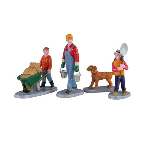 LEMAX Morning chores Build the village set of 4 characters in resin 02922
