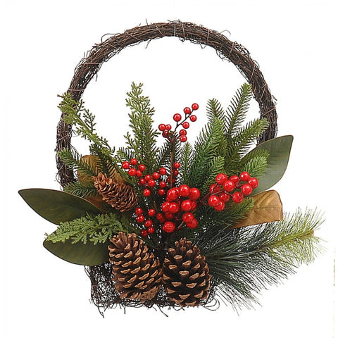 VETUR Centerpiece basket with berries and pine cones Christmas decorations 43cm 9768800
