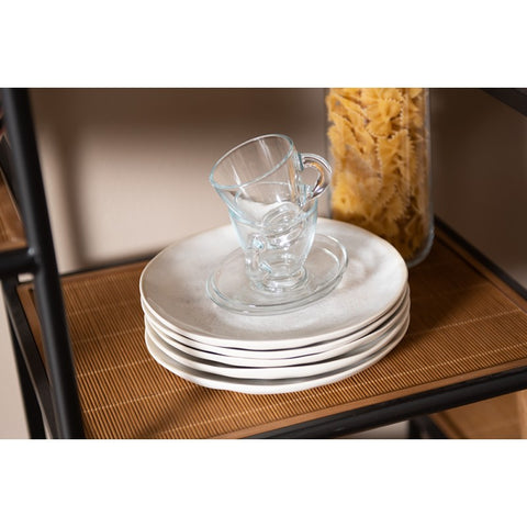 CLAYRE &amp; EEF Set 2 coffee cups with saucer in transparent glass 85 ml 8x6x7 cm 11x10x2 cm